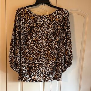 Talbots Leopard Print Blouse - Brown and Black